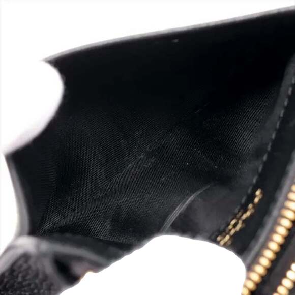 Prada Womens Vitello Grain Nero Black Leather Zip Top Card - Picture 3 of 5